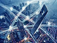Bildhafte Darstellung von Daten und Vernetzung in der Stadt